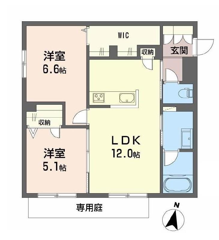 東広島市八本松東のアパートの間取り