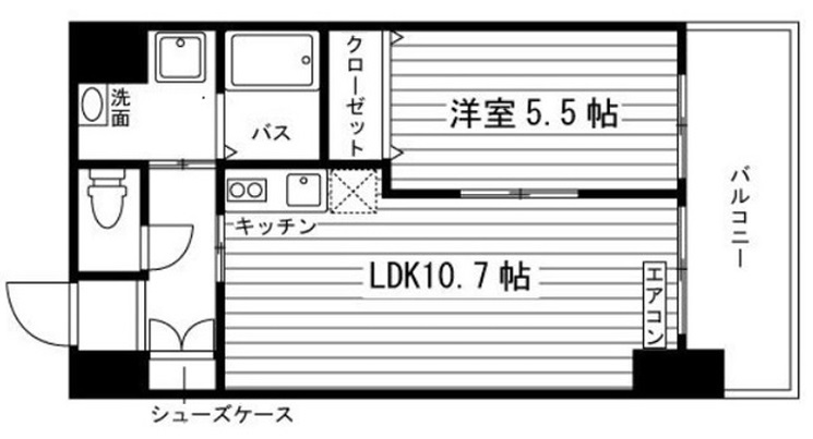 鹿児島市加治屋町のマンションの間取り