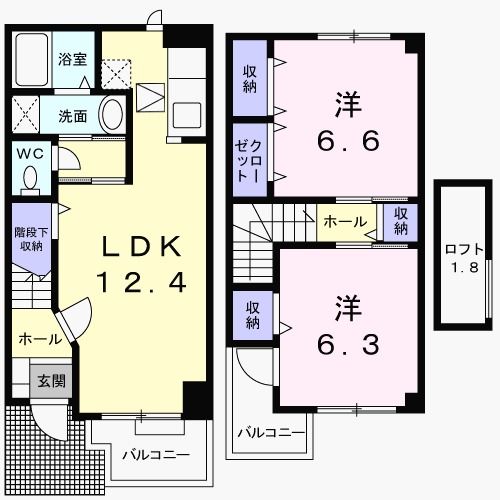 阪南市箱作のアパートの間取り