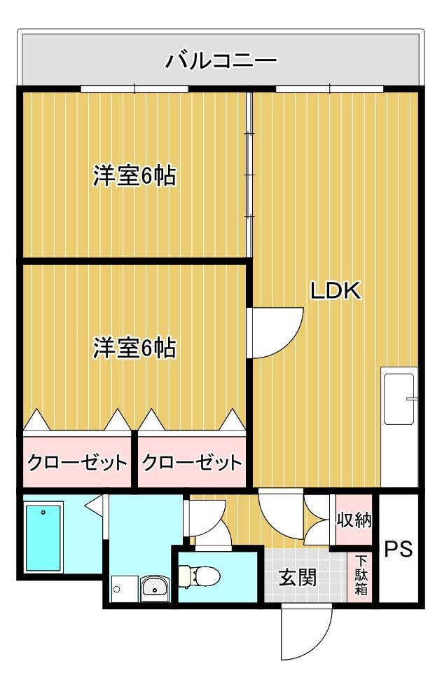 スカイコートけんとく町の間取り