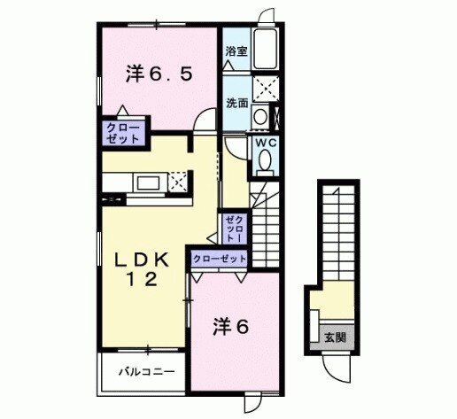 行橋市大字上検地のアパートの間取り