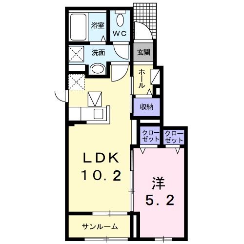 神栖市柳川のアパートの間取り