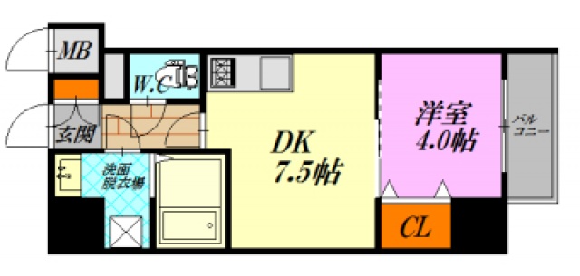 広島市中区富士見町のマンションの間取り