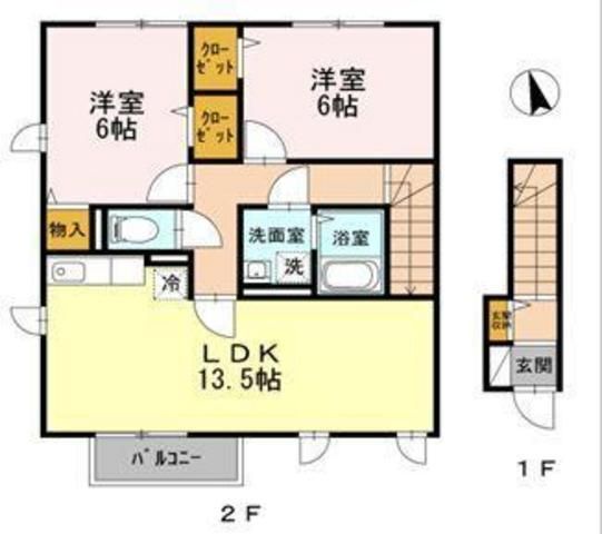 横須賀市野比のアパートの間取り