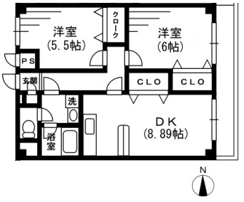 ビバス萩中の間取り