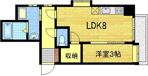 広島市西区三滝町のマンションの間取り