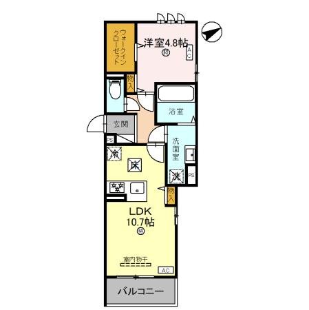 栗東市安養寺のアパートの間取り