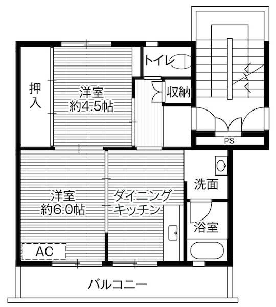 ビレッジハウス美祢2号棟の間取り