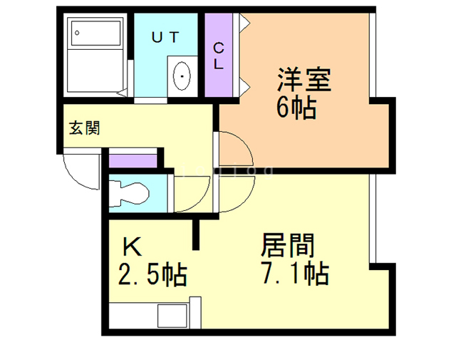 札幌市西区山の手三条のアパートの間取り