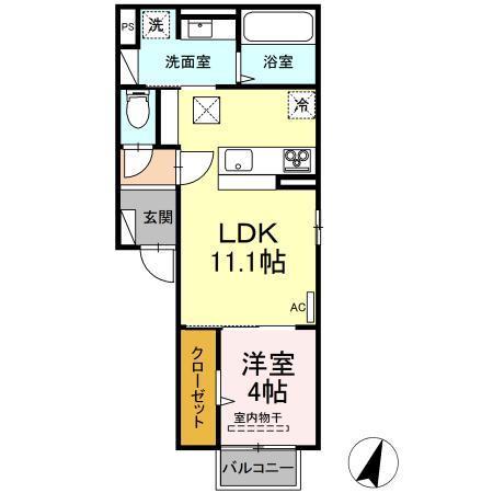 Ｄ－ＲＯＯＭ竹尾Iの間取り