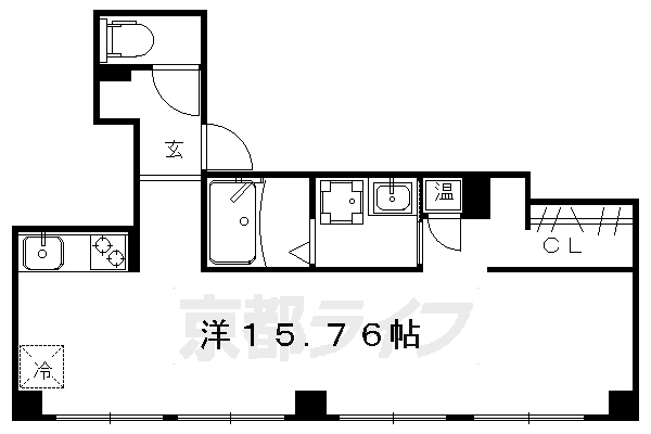 京都市上京区裏風呂町のマンションの間取り