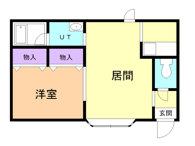 苫小牧市拓勇西町のアパートの間取り