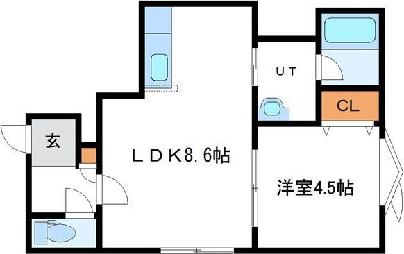 札幌市中央区北九条西のアパートの間取り