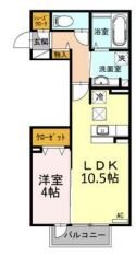 福岡市博多区西月隈のアパートの間取り