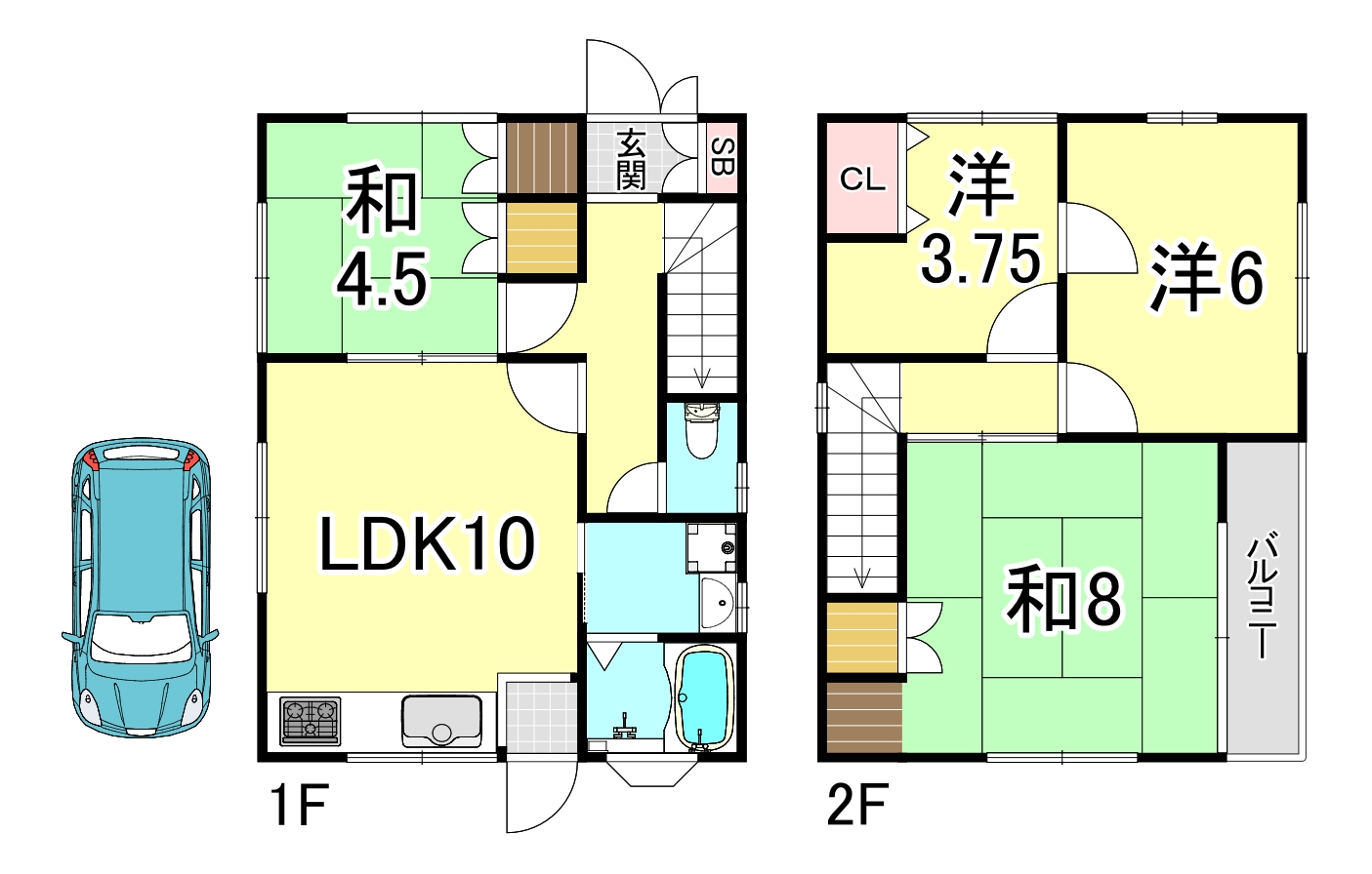 上高丸1丁目戸建の間取り写真