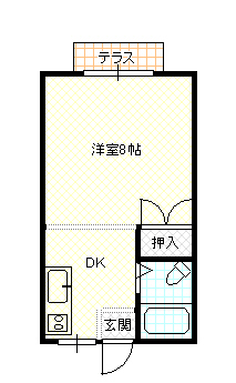 岡山市北区東古松のアパートの間取り