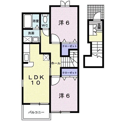 大川市大字榎津のアパートの間取り