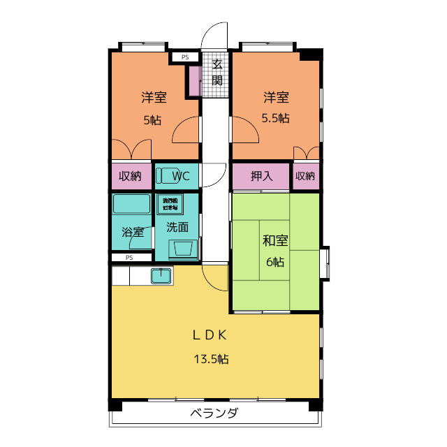 兼山マンションの間取り