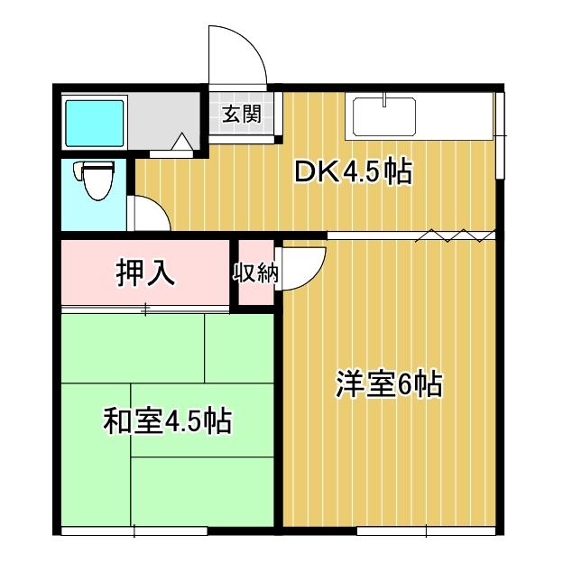 江本ハイツAの間取り