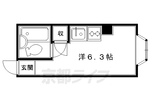 京都市北区新御霊口町のマンションの間取り