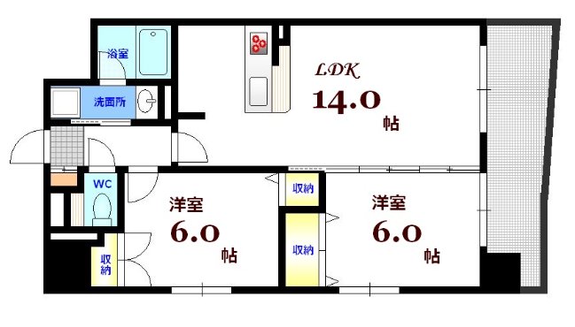 ウイング宝町セカンドの間取り