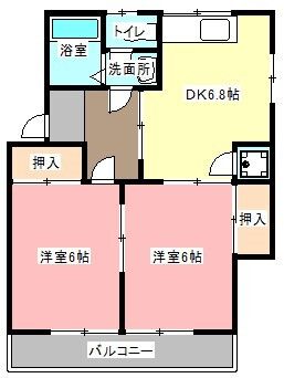 磐田市森下のアパートの間取り