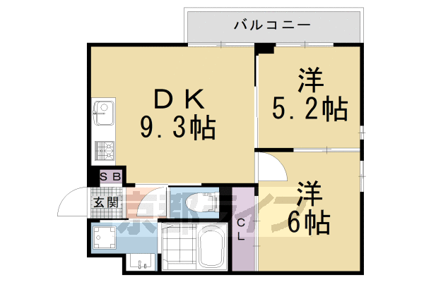 京都市北区上賀茂畔勝町のマンションの間取り