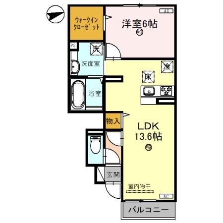 奈良市中山町のアパートの間取り