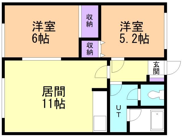 函館市深堀町のマンションの間取り