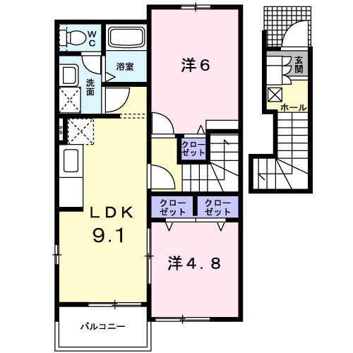 サンシャイン花房Ｂの間取り