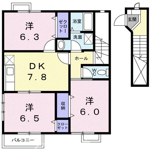 【レモンヒル２１Ｂの間取り】