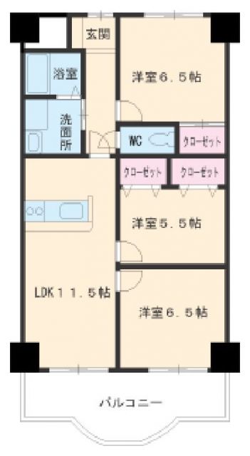 天神山マンションII号館の間取り