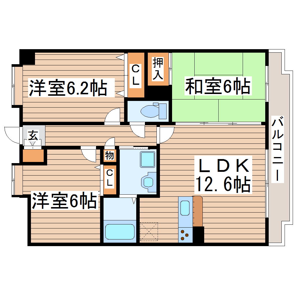 プライムアーバン長町一丁目の間取り