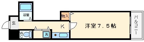 【大阪市浪速区幸町のマンションの間取り】