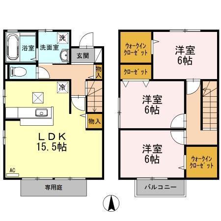 ファミーユ東手城　Ｂ棟の間取り