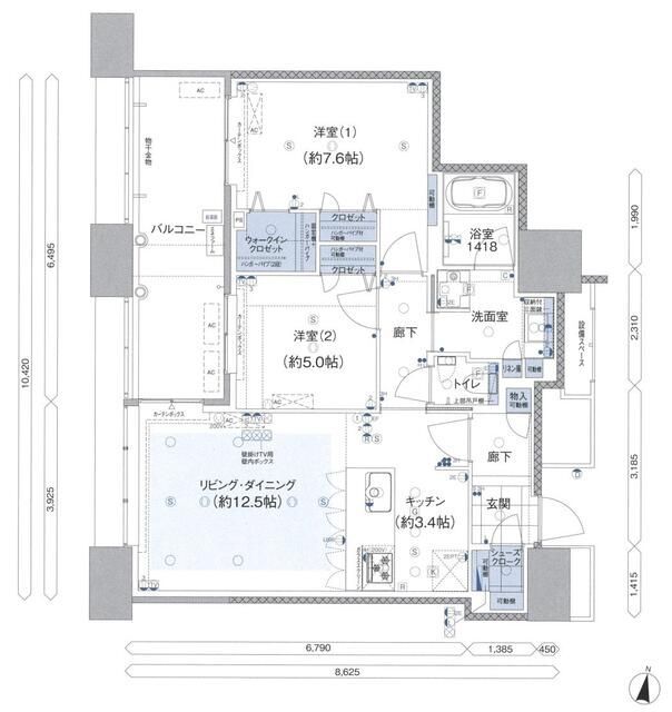 アイランドシティ　オーシャン＆フォレスト　タワーレジデンス　ＷＥＳＴ棟の間取り