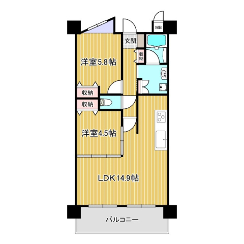 ウィズマークス加古川駅前の間取り