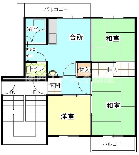 貝塚市橋本のマンションの間取り