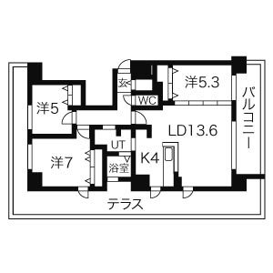 ＭＡＮＳＩＯＮ　ＫＵＲＯＤＡ山鼻１９条IIIの間取り