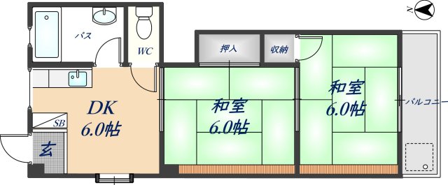 河西マンションの間取り