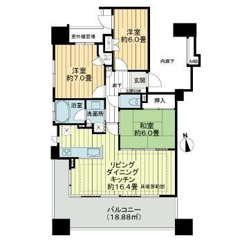 さいたま市浦和区岸町のマンションの間取り