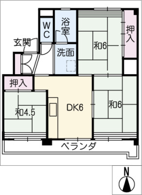 ビレッジハウス田原2号棟の間取り