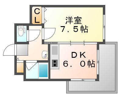 福山市南蔵王町のマンションの間取り