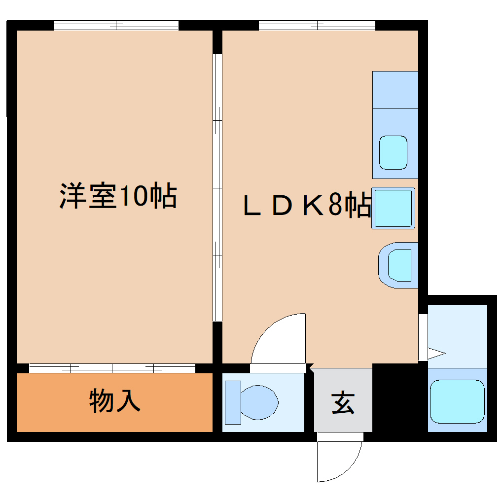 奈良市あやめ池北のアパートの間取り