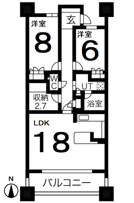 名古屋市中区富士見町のマンションの間取り