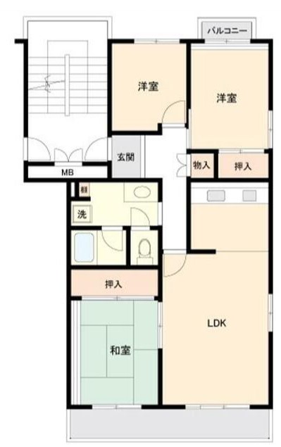 柏市松葉町のマンションの間取り