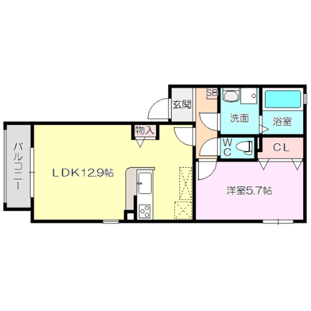 大阪市東淀川区大桐のアパートの間取り