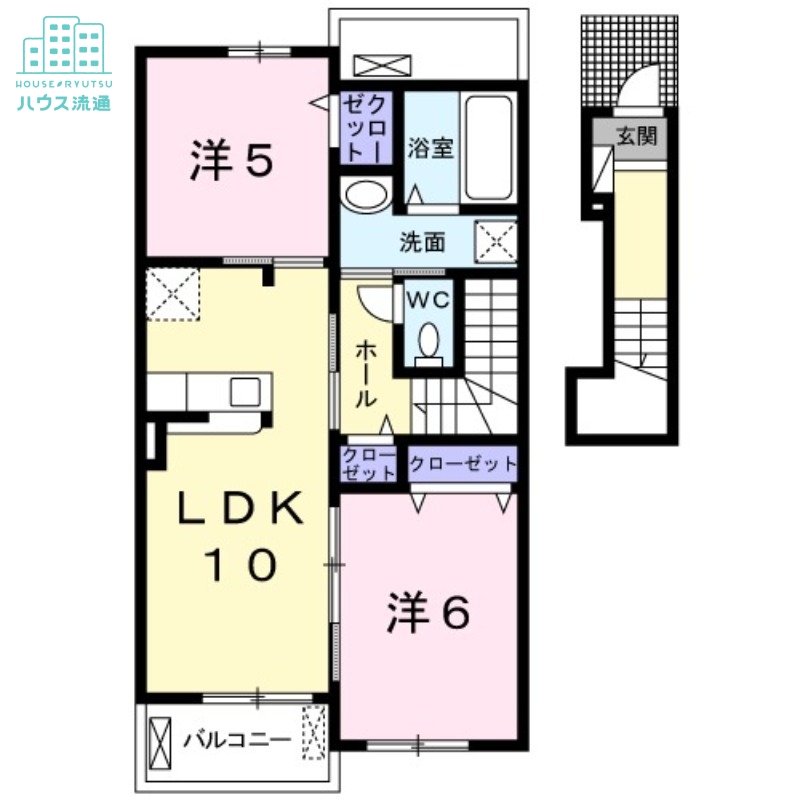 諫早市貝津町のアパートの間取り