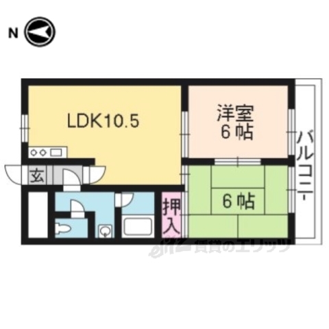 大津市柳川のマンションの間取り