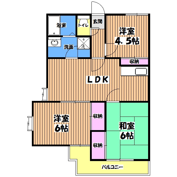 福生市大字熊川のマンションの間取り